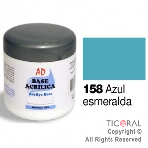 BASE ACRILICA AD 158 AZUL ESMERALDA 200ML X 3 UNIDADES